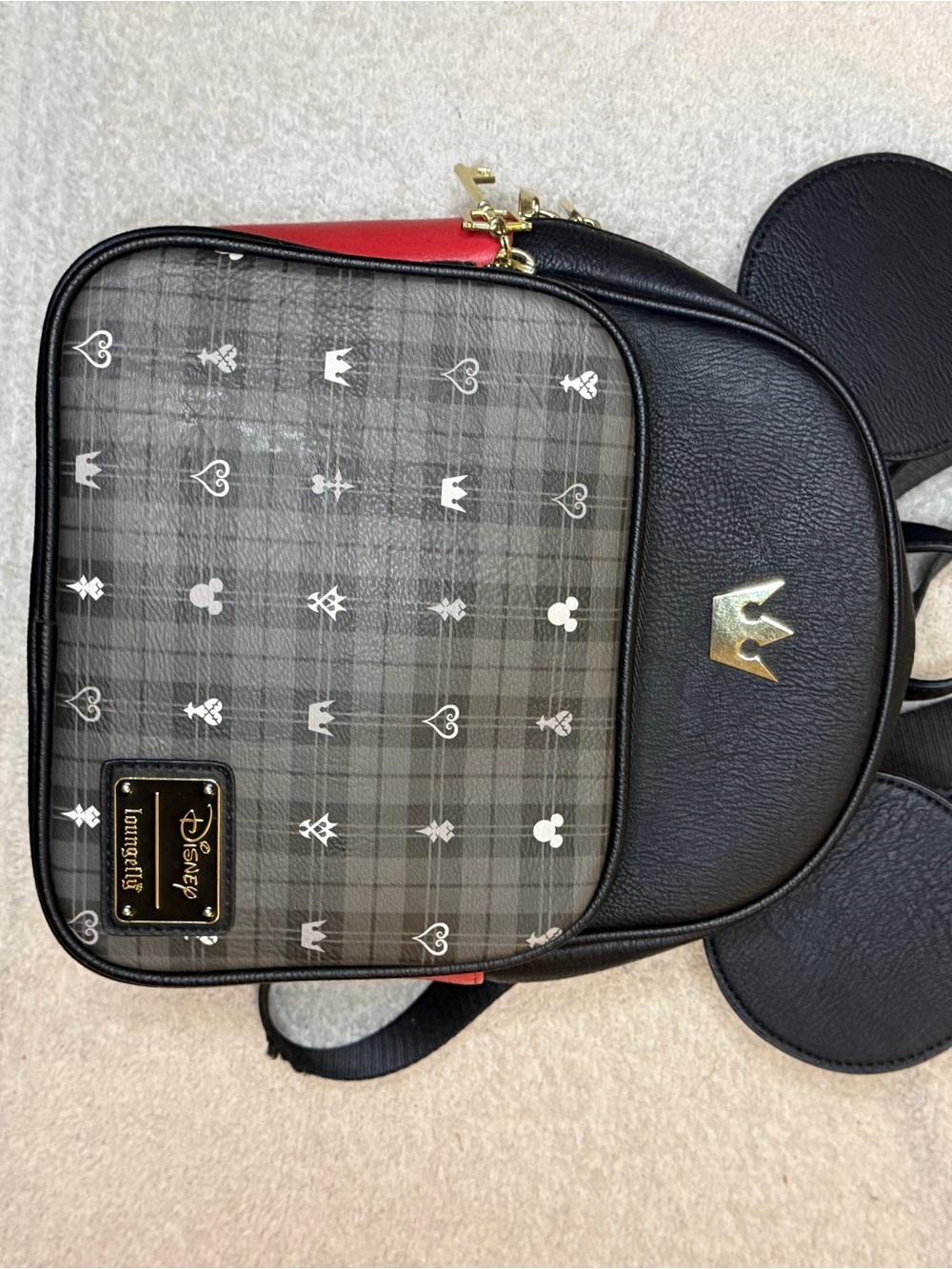 Disney Kingdom Hearts Plaid Keyblade Mini Backpack